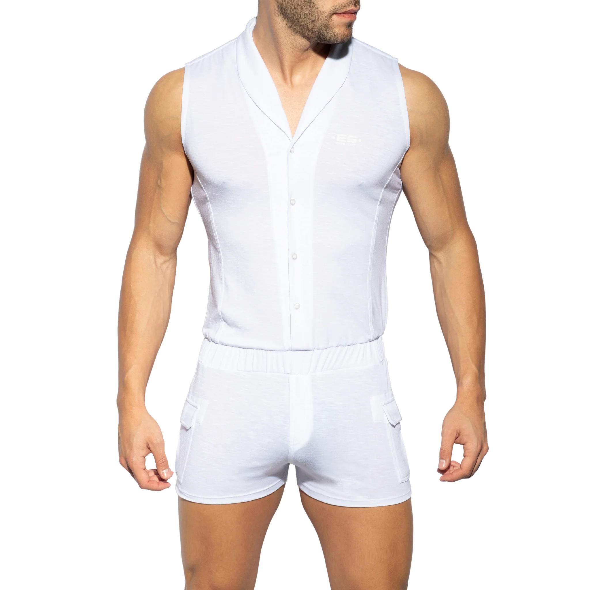 ES Collection Sleeveless Body Suit White SP257 - Image 2