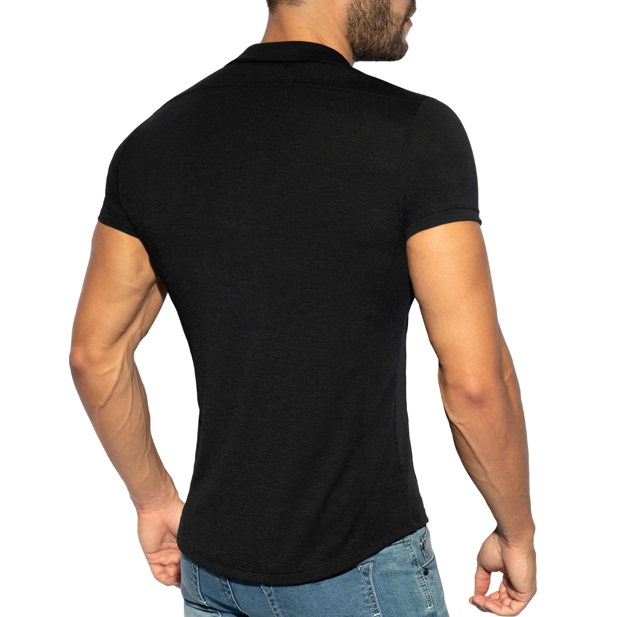 ES Collection Slim Fit Shirt Black SHT023 - Image 3