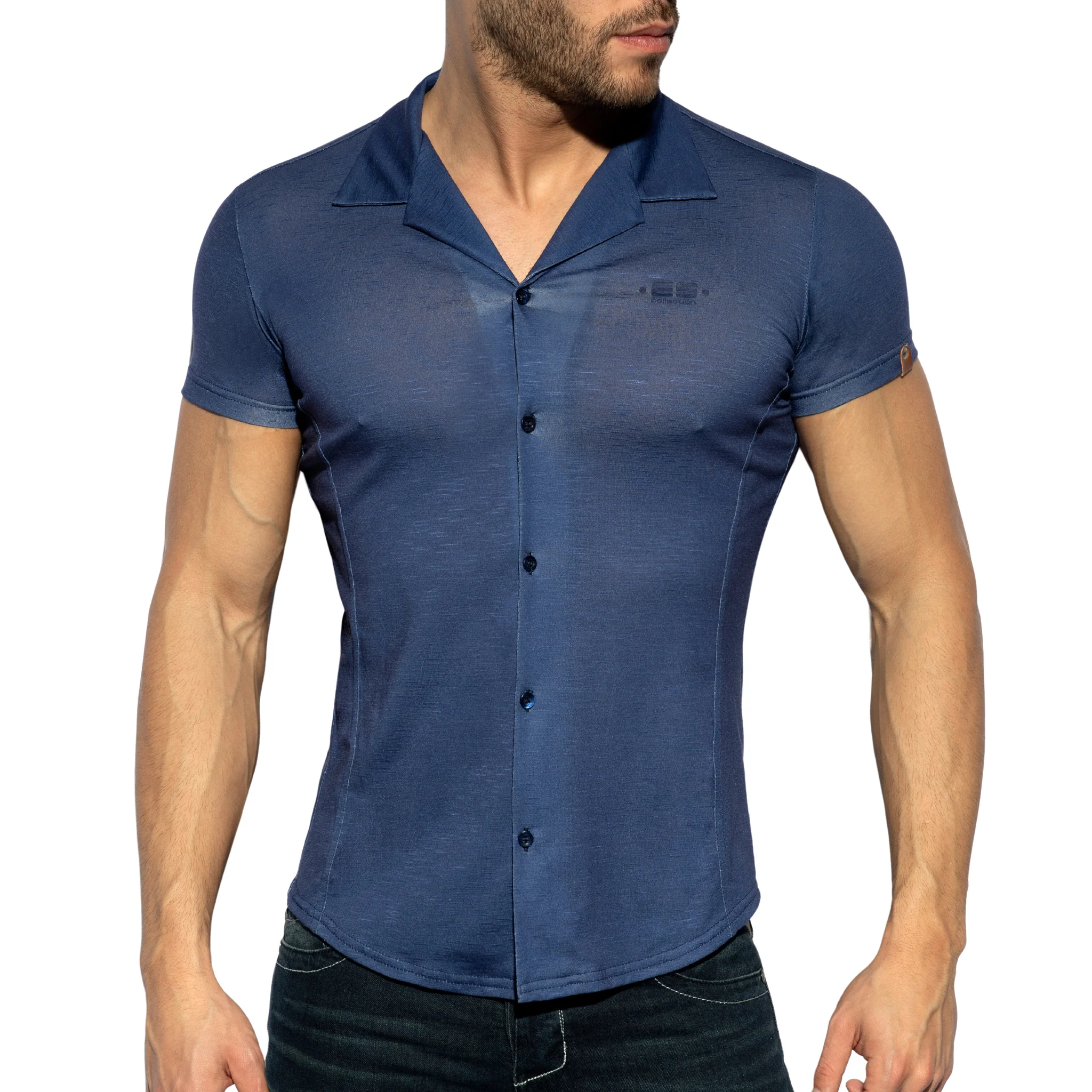 ES Collection Slim Fit Shirt Navy SHT023 - Image 2