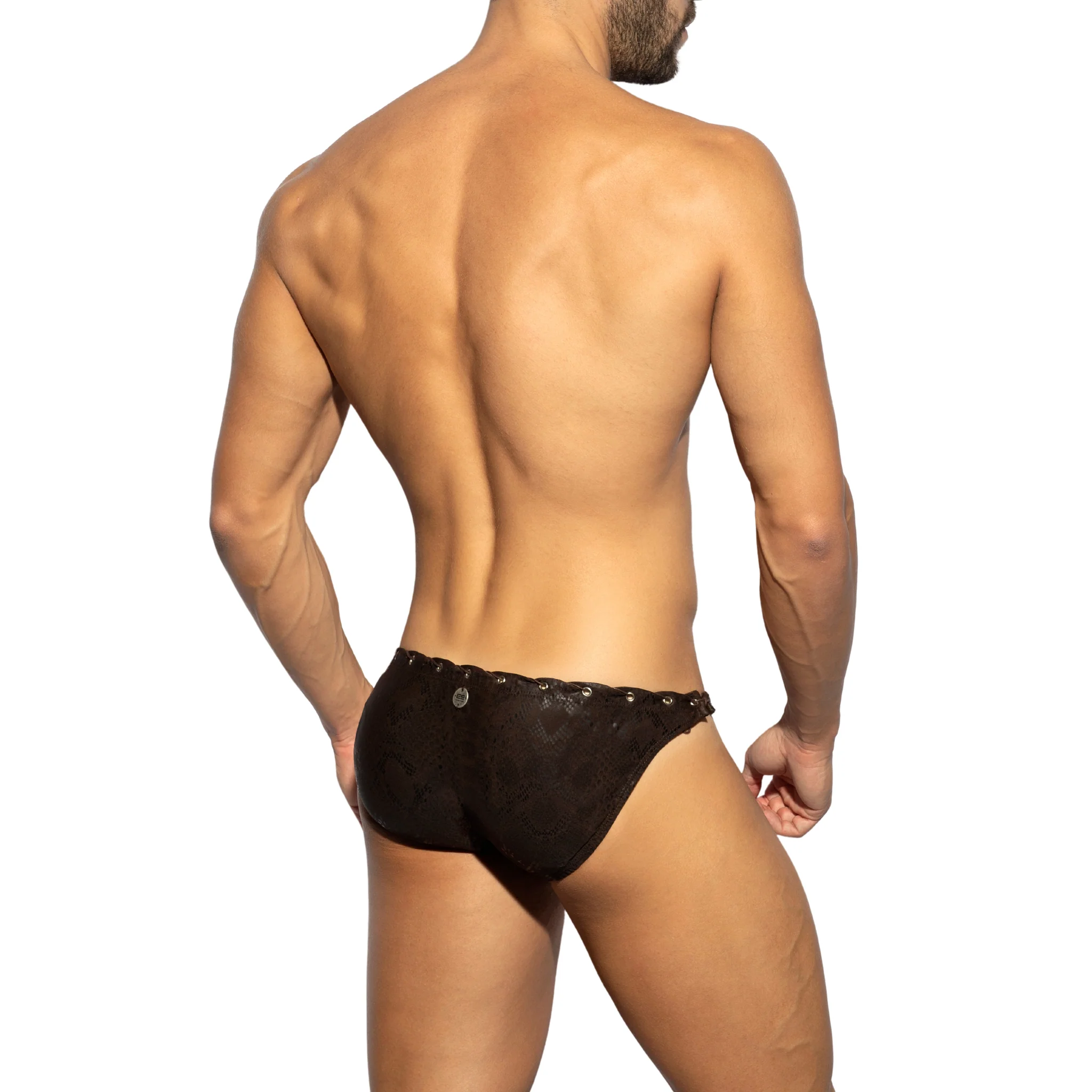ES Collection Snake Skin Swim Brief Brown 2226 - Image 3
