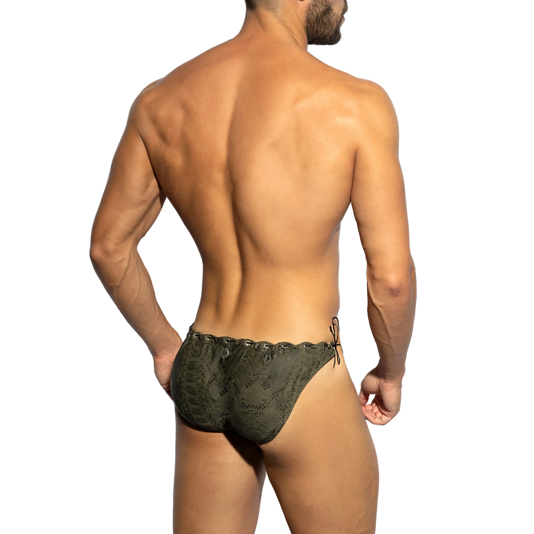 ES Collection Snake Skin Swim Brief Khaki 2226 - Image 3