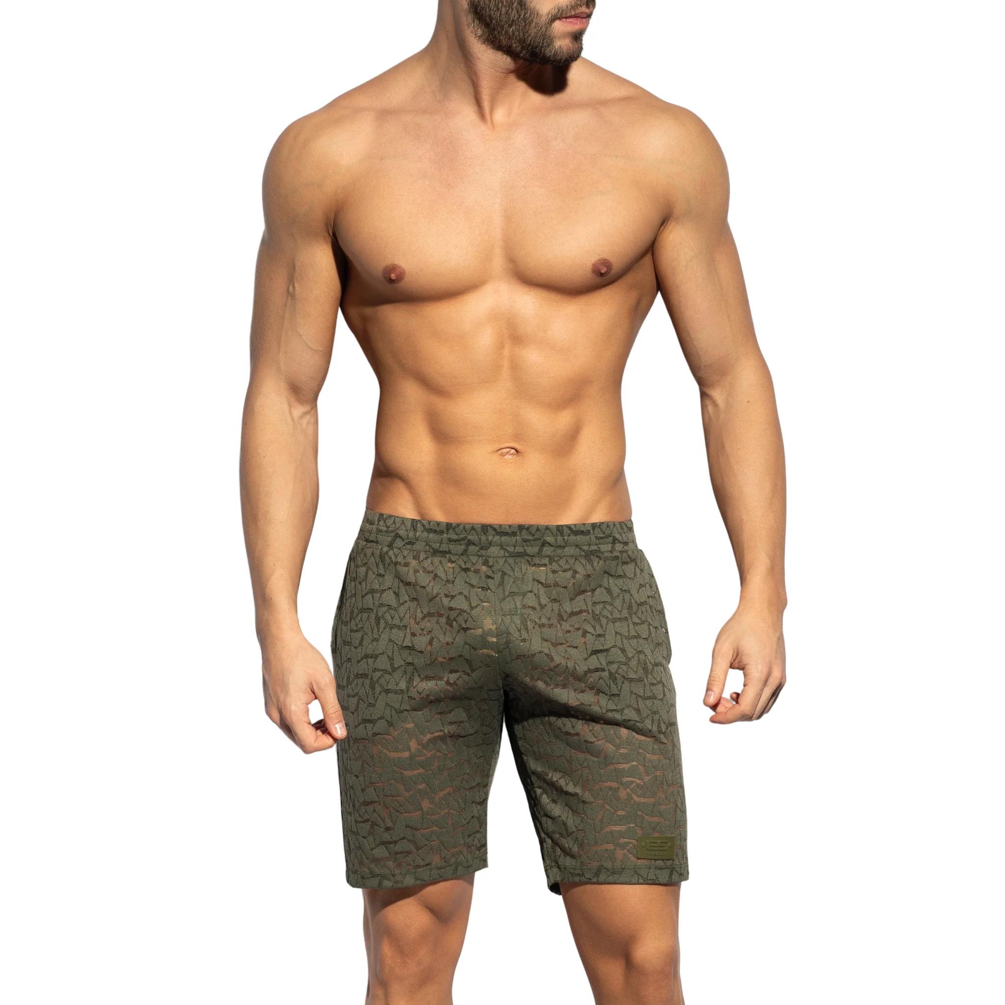 ES Collection Spider Bermuda Shorts Khaki SP311 - Image 2
