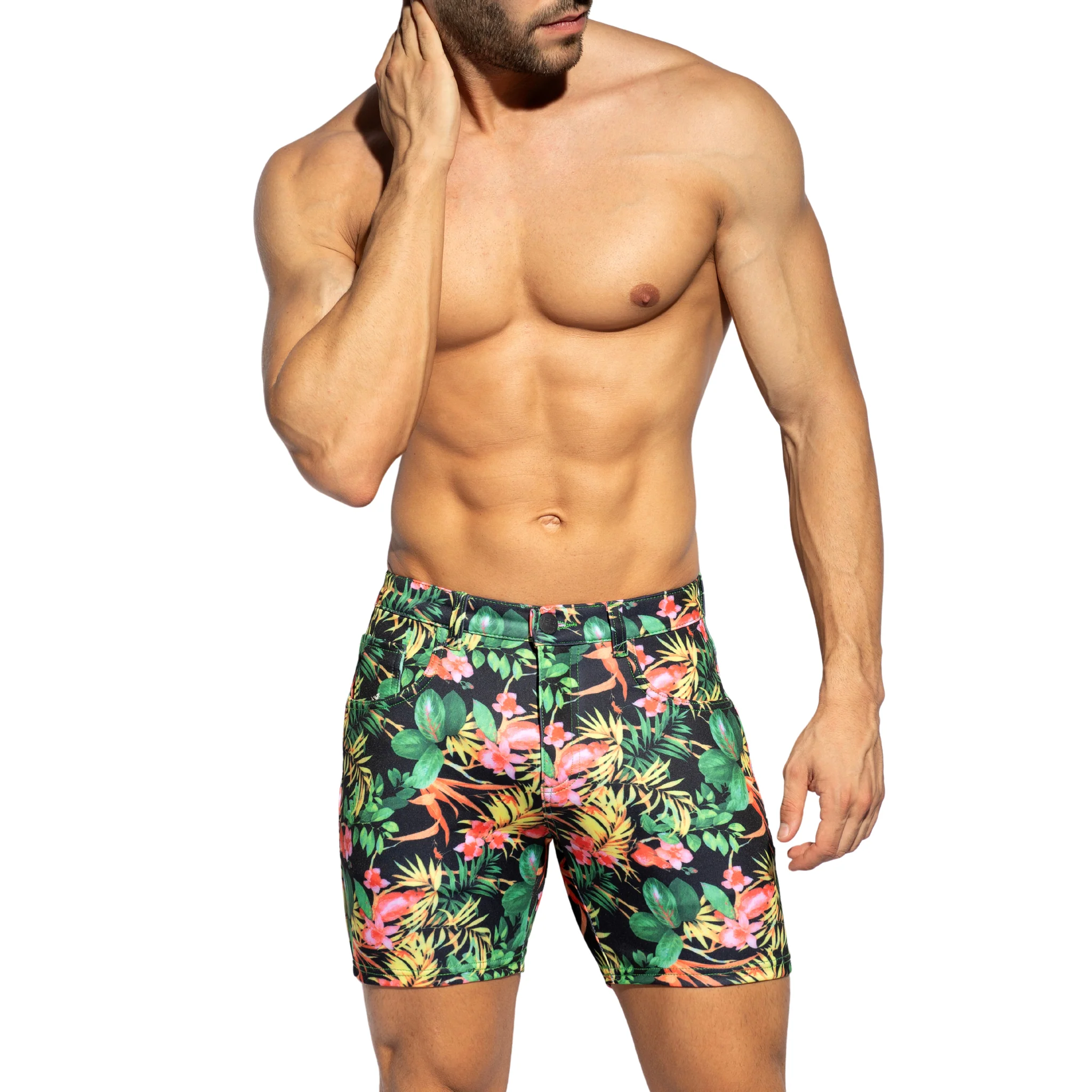 ES Collection Svelte Hawaiian Shorts Black SP326 - Image 2