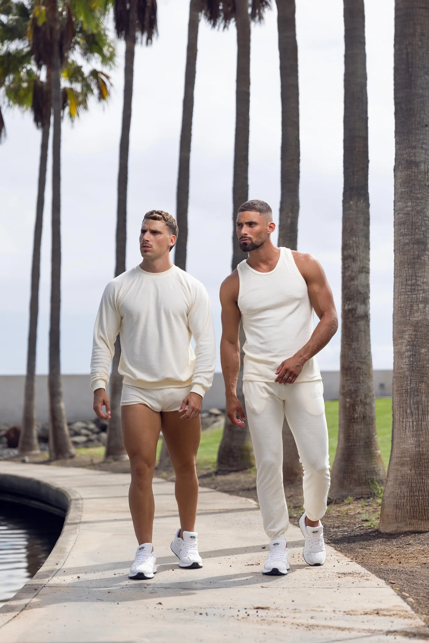 ES Collection Terrycloth Long Pants Ivory SP319 - Image 5