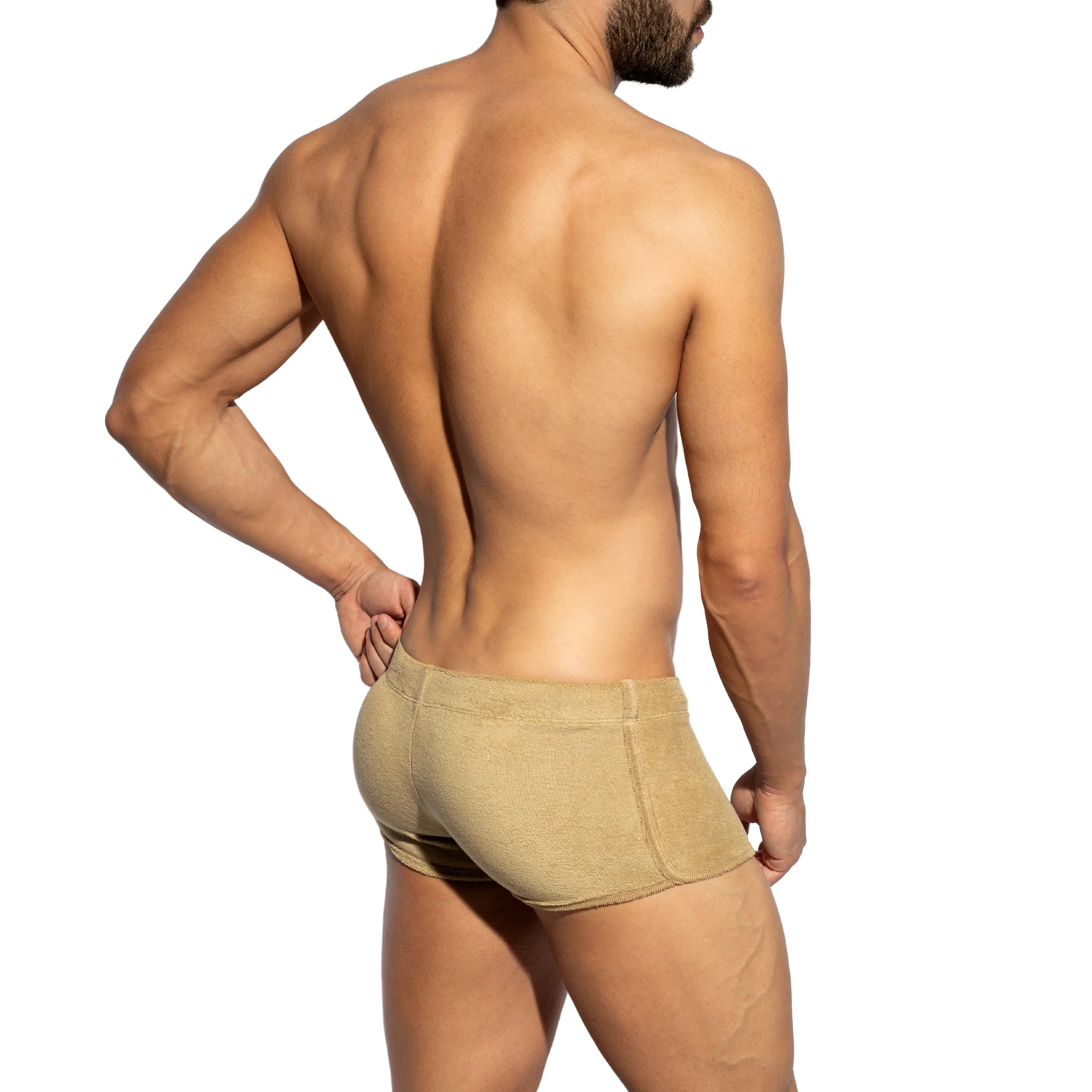 ES Collection Terrycloth Short Shorts Beige SP325 - Image 3