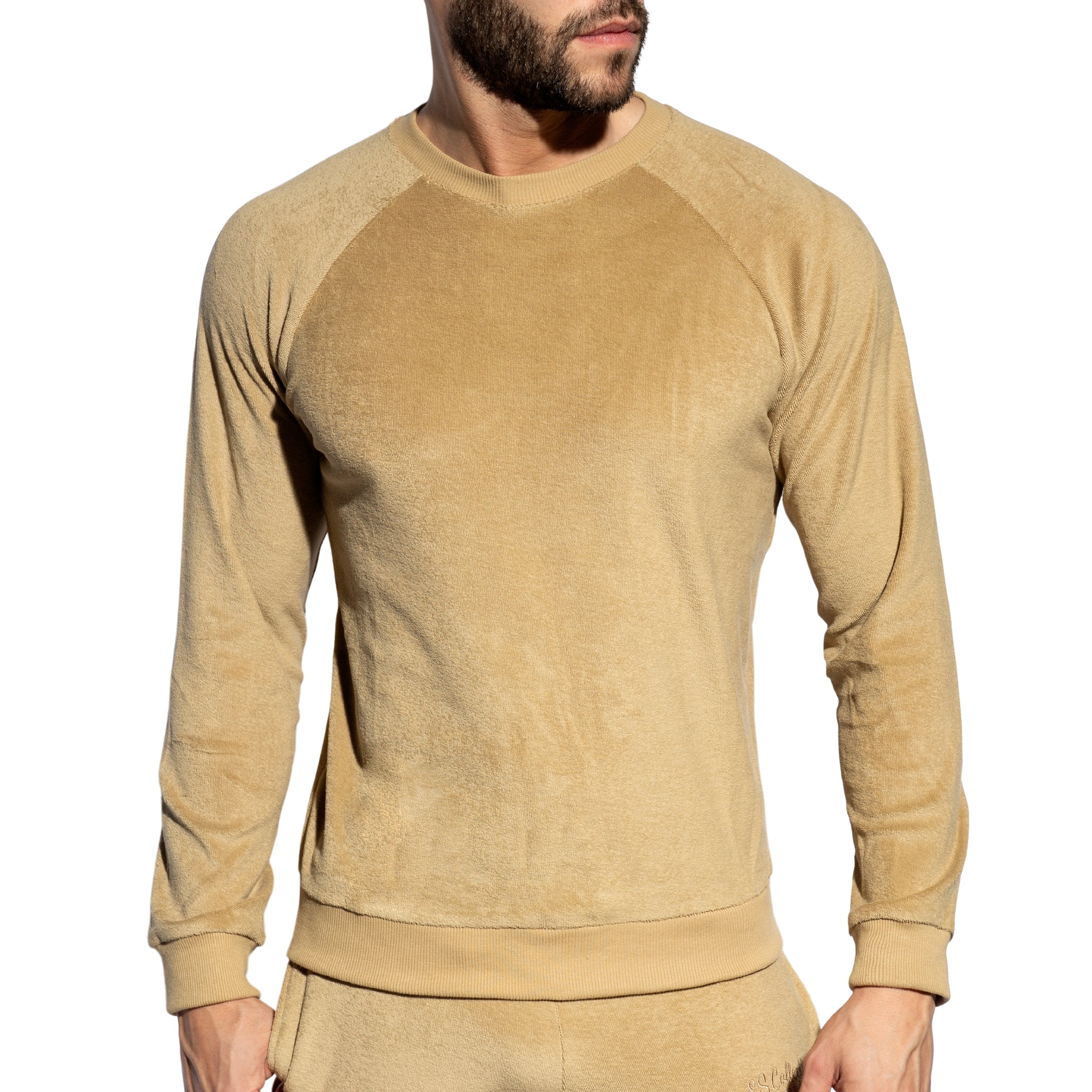 ES Collection Terrycloth Sweatshirt Beige SP318 - Image 2