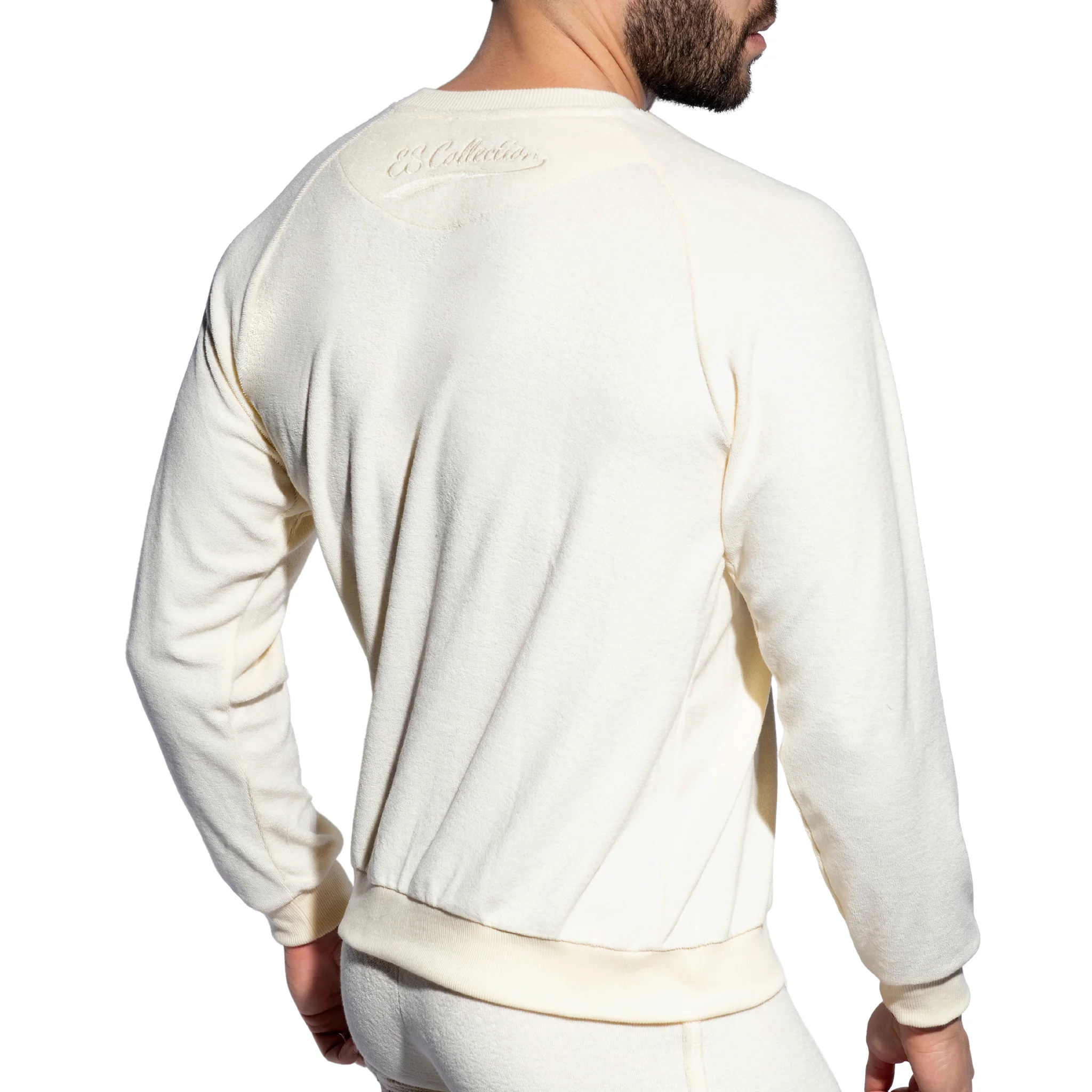 ES Collection Terrycloth Sweatshirt Ivory SP318 - Image 3