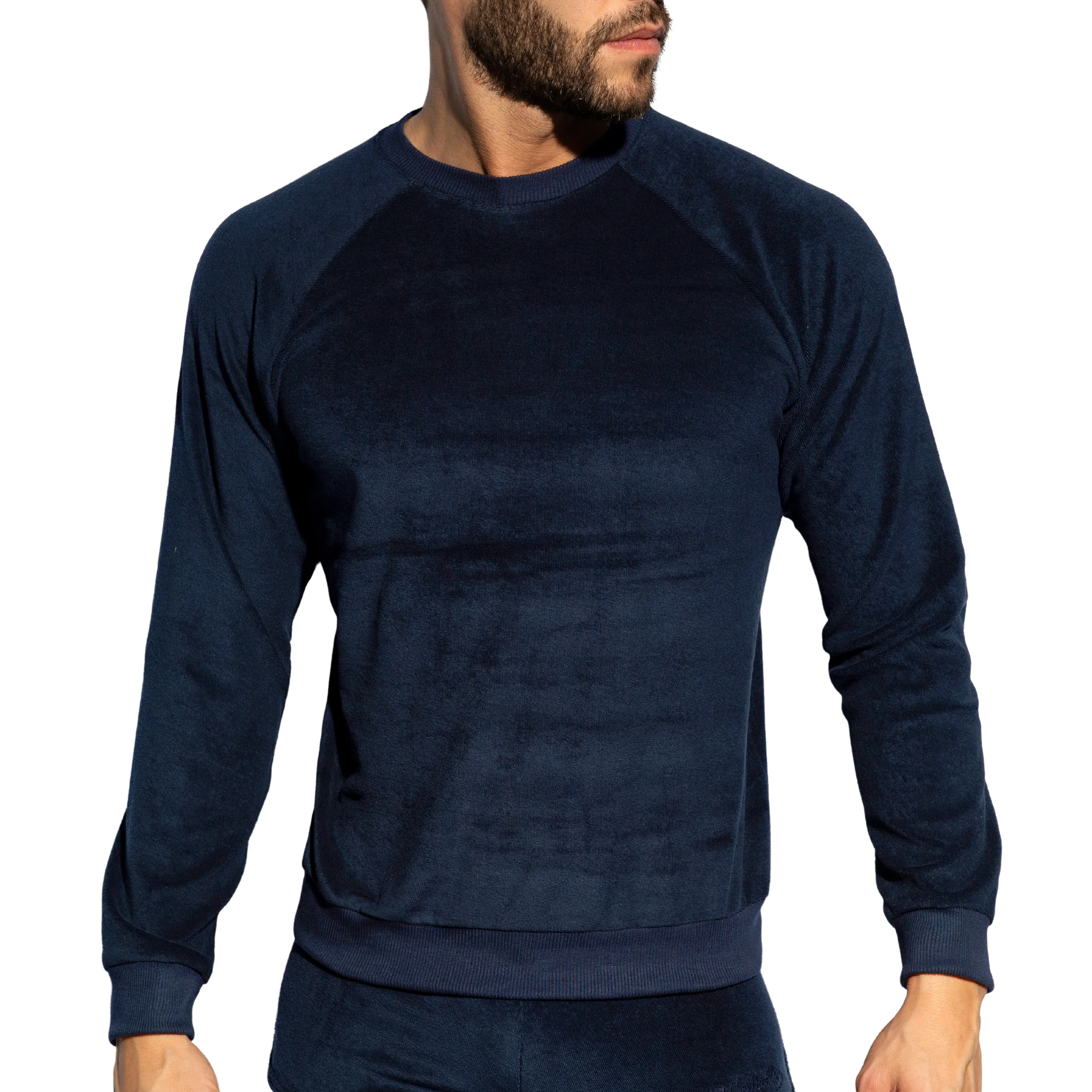 ES Collection Terrycloth Sweatshirt Navy SP318 - Image 2