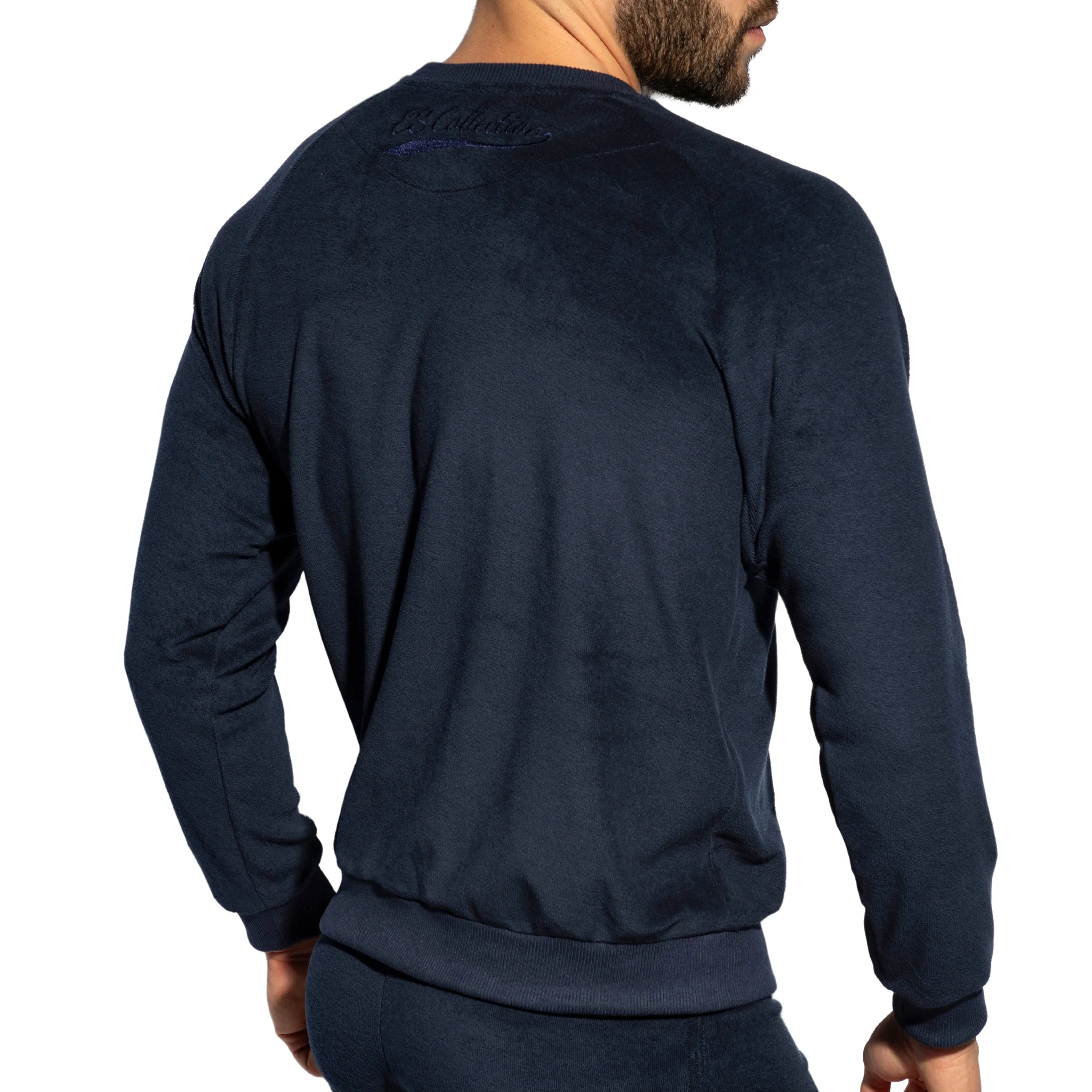 ES Collection Terrycloth Sweatshirt Navy SP318 - Image 3