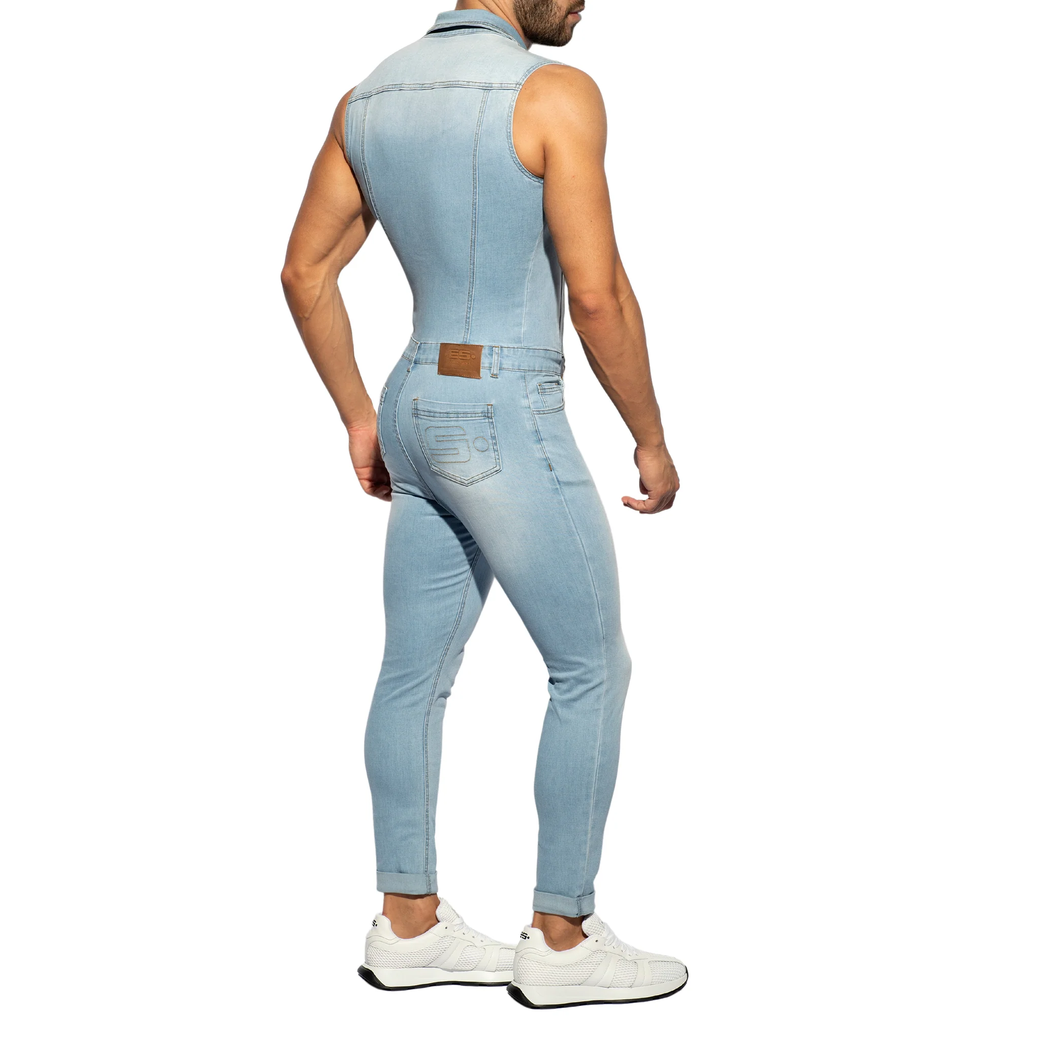 ES Collection Urban Denim Jumpsuit Pants Blue Jeans ESJ066 - Image 3