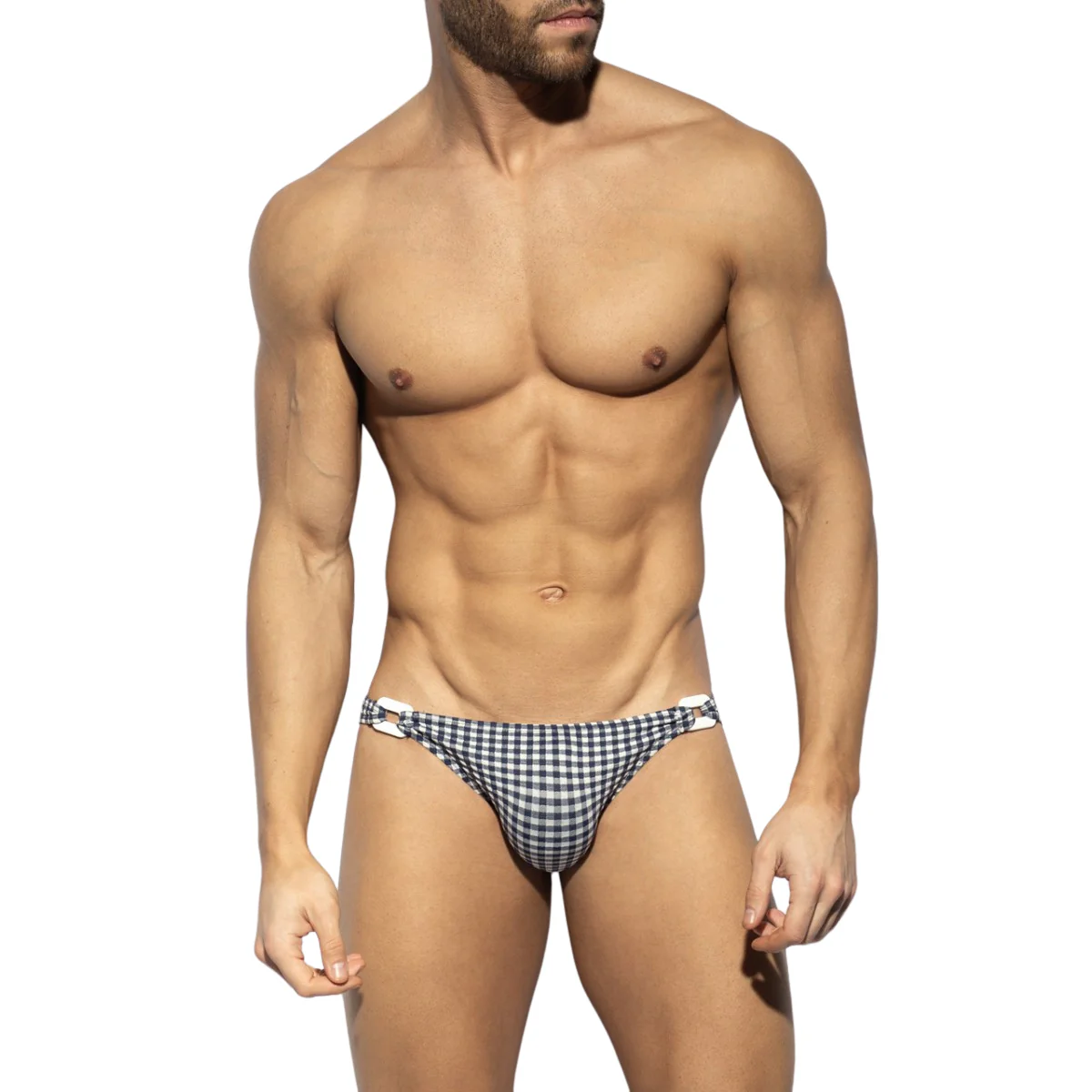 ES Collection Vichy Swim Bikini Brief Navy 2511 - Image 2