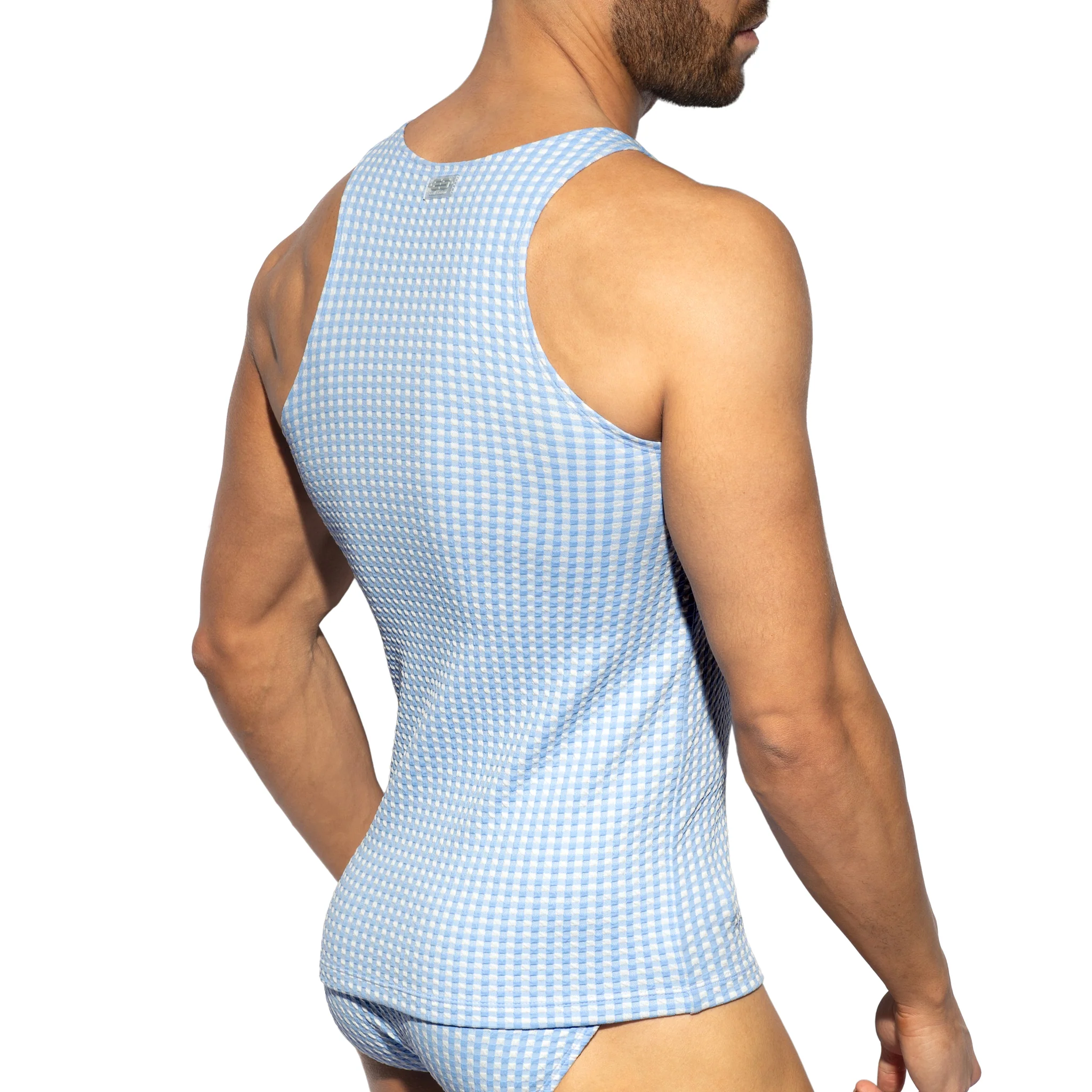ES Collection Vichy Tank Top Sky Blue TS346 - Image 3
