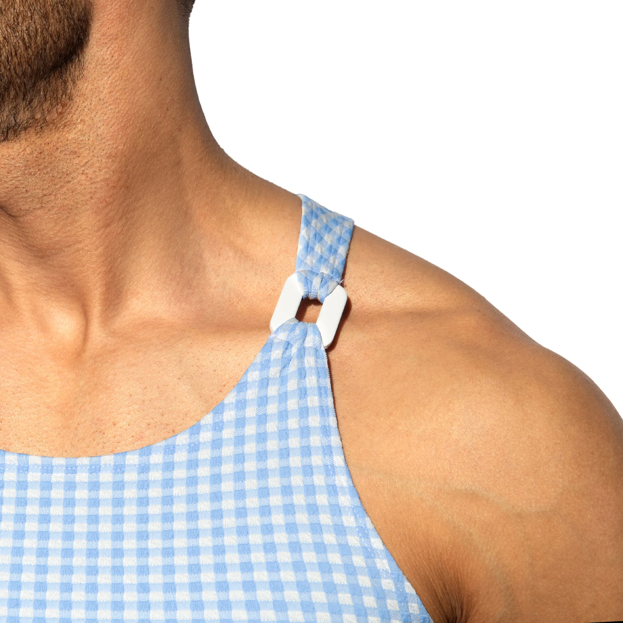 ES Collection Vichy Tank Top Sky Blue TS346 - Image 4
