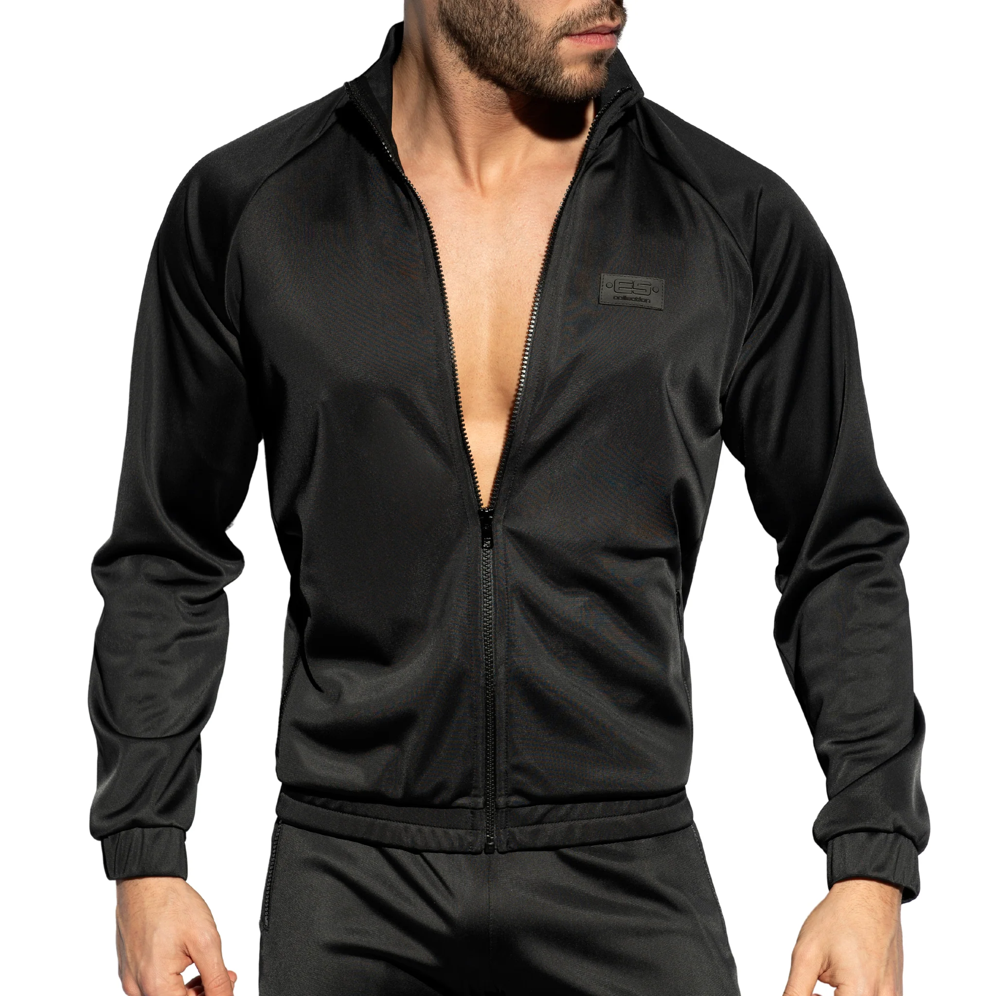 ES Collection Zip Pockets Plain Sweatshirt Black SP316 - Image 4