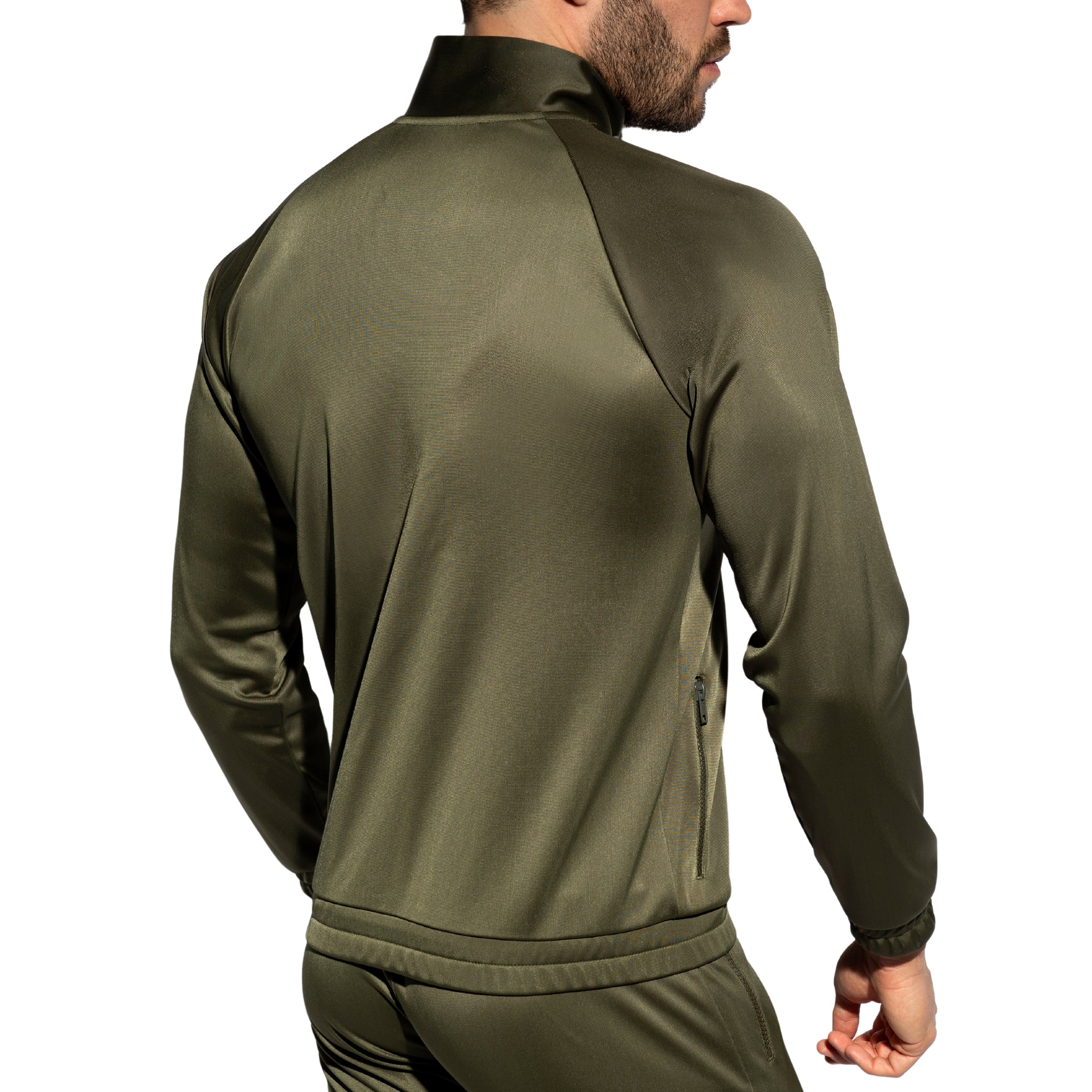 ES Collection Zip Pockets Plain Sweatshirt Khaki SP316 - Image 3