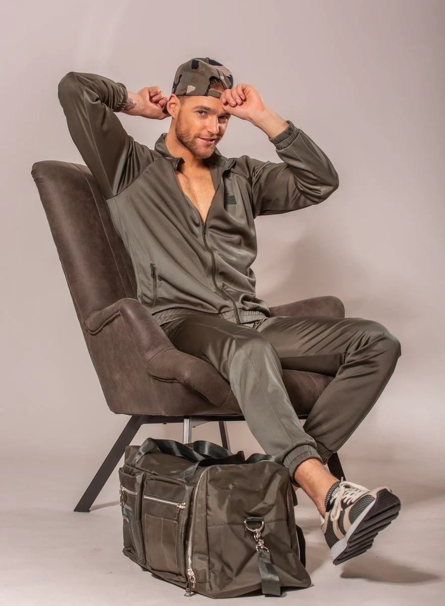 ES Collection Zip Pockets Plain Sweatshirt Khaki SP316 - Image 5