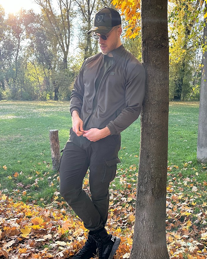 ES Collection Zip Pockets Plain Sweatshirt Khaki SP316 - Image 6