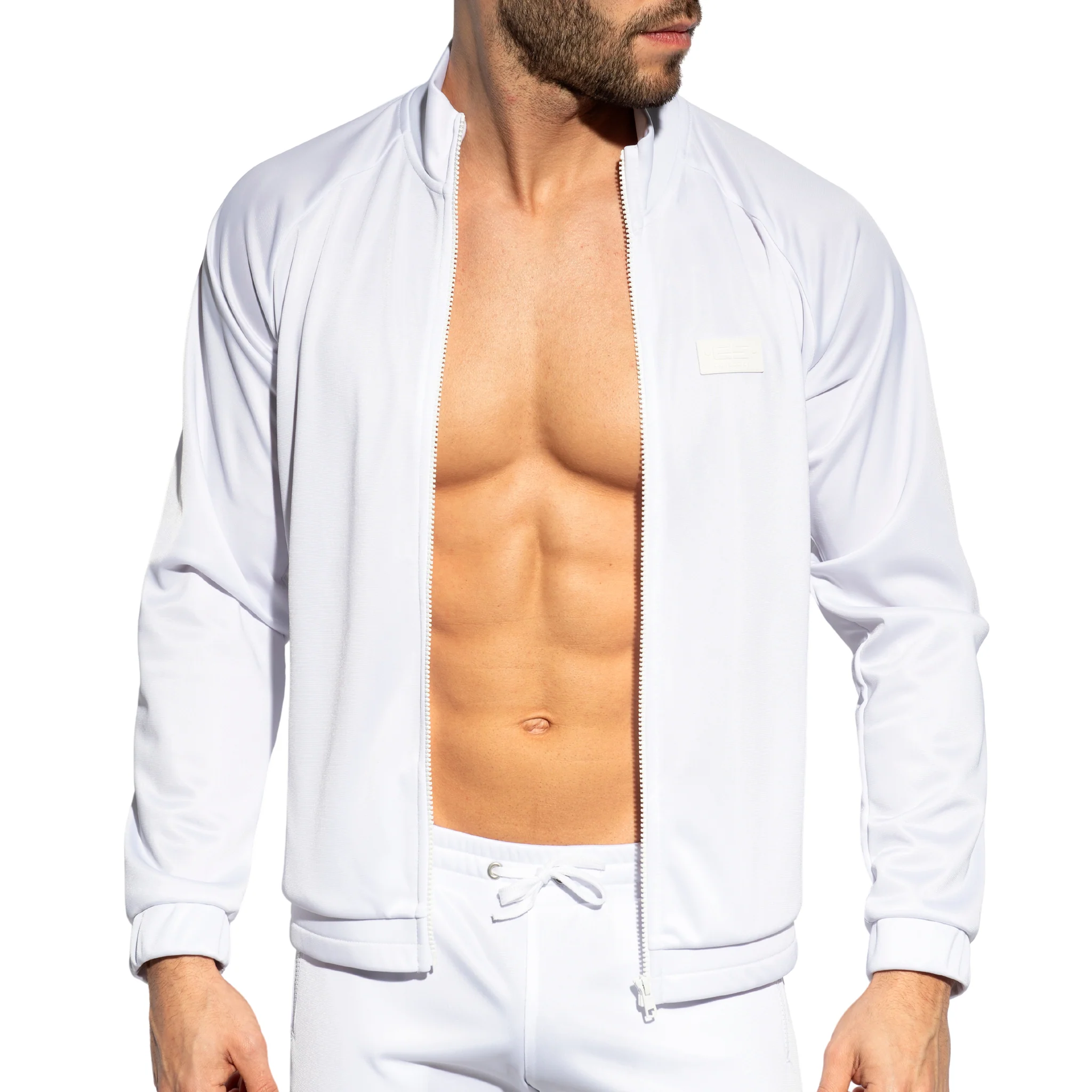 ES Collection Zip Pockets Plain Sweatshirt White SP316 - Image 4