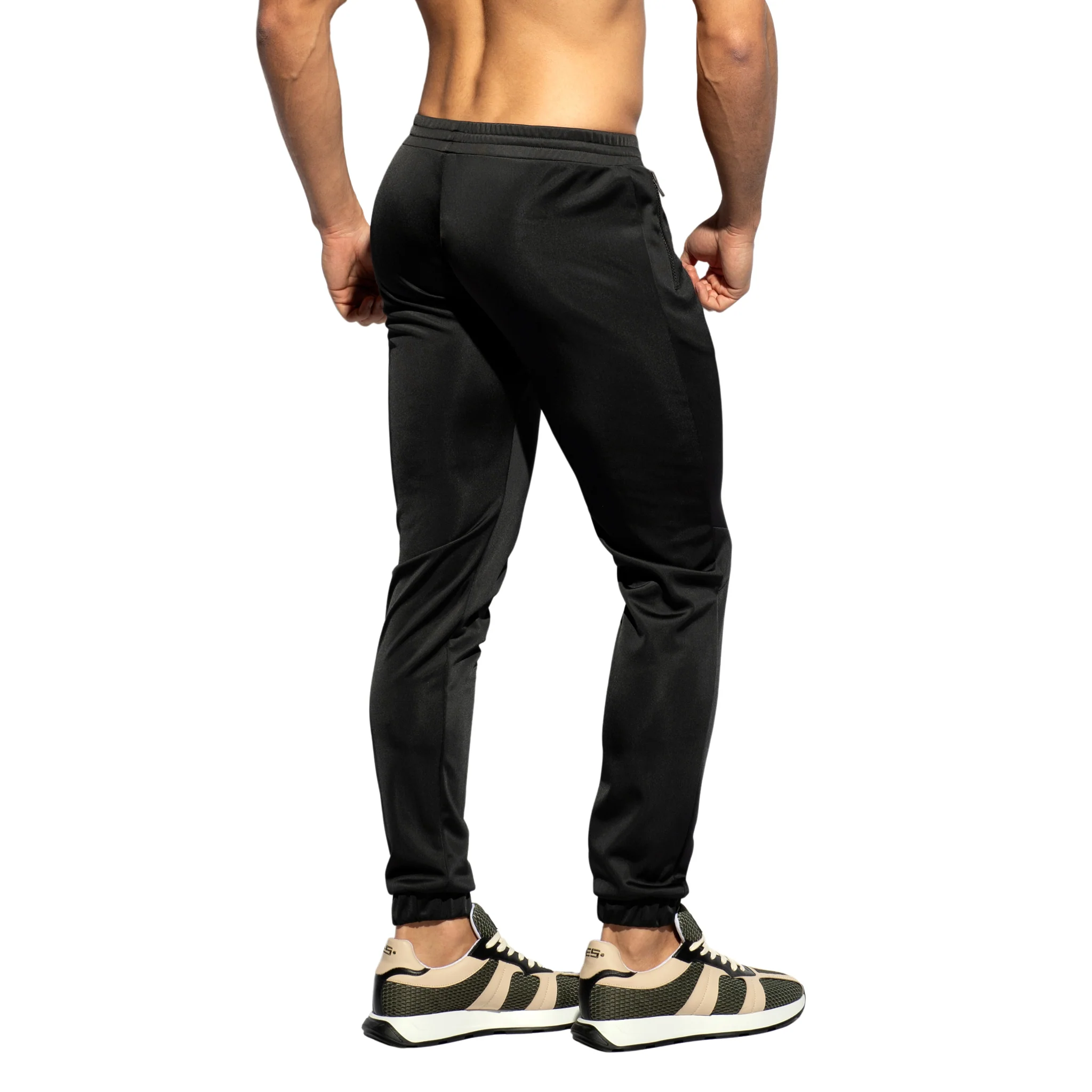 ES Collection Zip Pockets Plain Pants Black SP317 - Image 3
